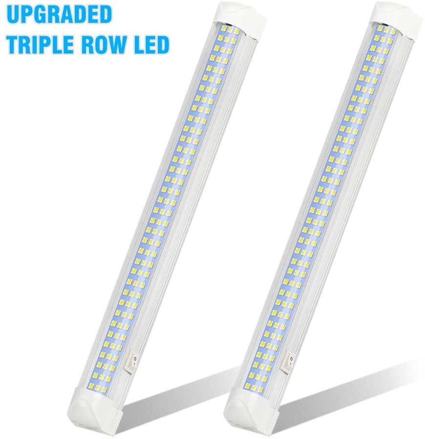 UPGRADED LED Interior Light Bar, MIHAZ 108LED 12V Universal Light Strip with ON/OFF Switch for RV Van Truck Lorry Camper Boat Caravan Motorhome (2 Pcs) (2-Pack)