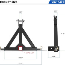 YINTATECH 3 Point 2" Receiver Trailer Hitch Heavy Duty Drawbar Adapter Category One Tractor Tow Compatible for Kubota, BX, LM25H, WLM Tractor, NorTrac, Yanmar, Kioti, Cat