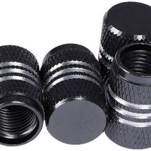 A ABIGAIL Car Tire Valve Stem Caps for Tesla Roadster Model S Model X Model 3 Universal for Car,Motorbike,Trucks,Bike and Bicycle Aluminum 4pcs (Black)