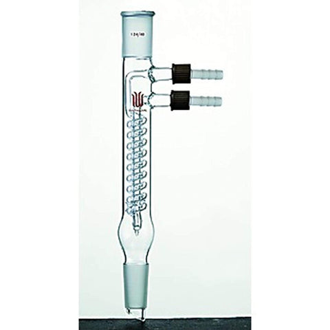 Kemtech America C564125 Synthware Reflux Condenser, Removable 10 mm Hose Connection, 24/40 Joint, 125 mm Jacket Length, 285 mm Height