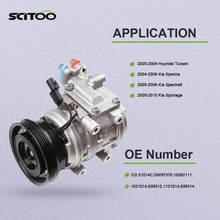 SCITOO A/C Compressor Compatible with 2004-2006 Kia Spectra 2.0L 2005-2009 Hyundai Tucson 2.0L