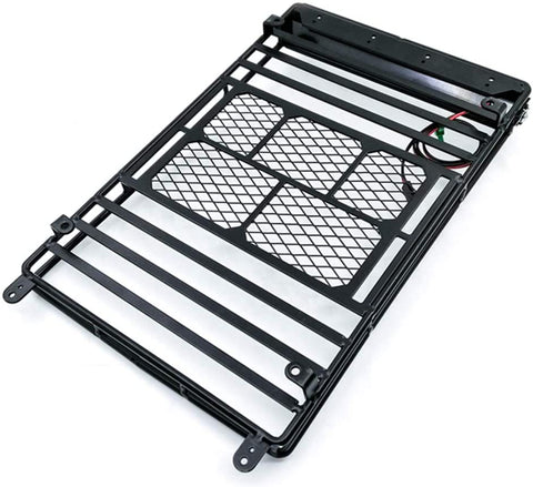 Car Roof Luggage Rack, Universal Black Roof Rack Cargo with LED Spotlight, Metal Carrier Basket SUV Storage, Car Top Luggage Holder Carrier Basket, for Wrangler Axial
