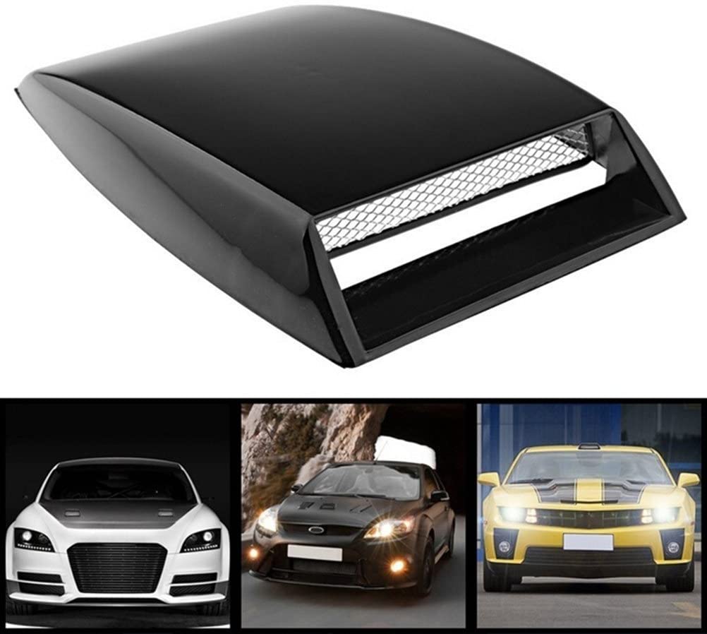 VORCOOL Universal Car Hood Scoop Sport Racing Air Flow Intake Turbo Bonnet Hood Vent Grille Cover (Black)