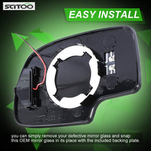 SCITOO Compatible fit for Exterior Mirror Replacement Glasses Driver Left Side Power Heated Signal 2003-2007 for Chevy Silverado Suburban for GMC Sierra Yukon Replacement Tow Mirror