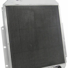 OzCoolingParts 42-52 Ford F-Series Radiator Fan Shroud Kit, 4 Row Core Aluminum Radiator + 16" Fan w/Shroud + Thermostat/Relay Wire Kit for 1942-1952 43 44 45 46 47 48 Ford F1 F2 F3 Pickup Truck V8