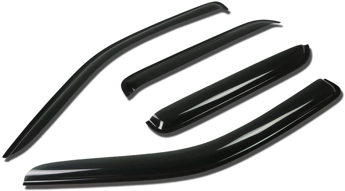 DNA MOTORING WVS-133 4pcs Window Vent Visor Deflector Rain Guard (Dark Smoke)