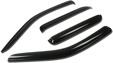 DNA MOTORING WVS-133 4pcs Window Vent Visor Deflector Rain Guard (Dark Smoke)