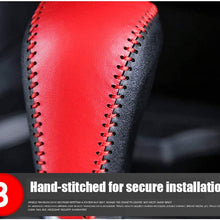 Great-luck Genuine Leather Automatic at Gear Shift Knob Cover Protector Trim,the car Interior Accessories(red),for CX-30(2020-2021) Mazda 3/Mazda 3 Hatchback(2019 2020 2021)