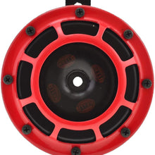 HELLA 003399801 Supertone 12V High Tone / Low Tone Twin Horn Kit with Red Protective Grill, 2 Horns (3AG 003 399-801)