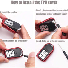 Horande Soft TPU Holder Skin Protector Key Fob Cover Case Fit for Ford Explorer Mustang F150 E F-450 Explorer Taurus Fusion Edge,Lincoln MKZ MKC MKX Key Fob (Red)
