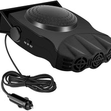 Portable 12V Heater Auxiliary Car Heater Fan Heating Windshield Defroster Antifreeze For Car Glass Home Interior Motor Camper Rv Caravan Tent Trailer Camper Van With Turning On The Engine (BLACK)