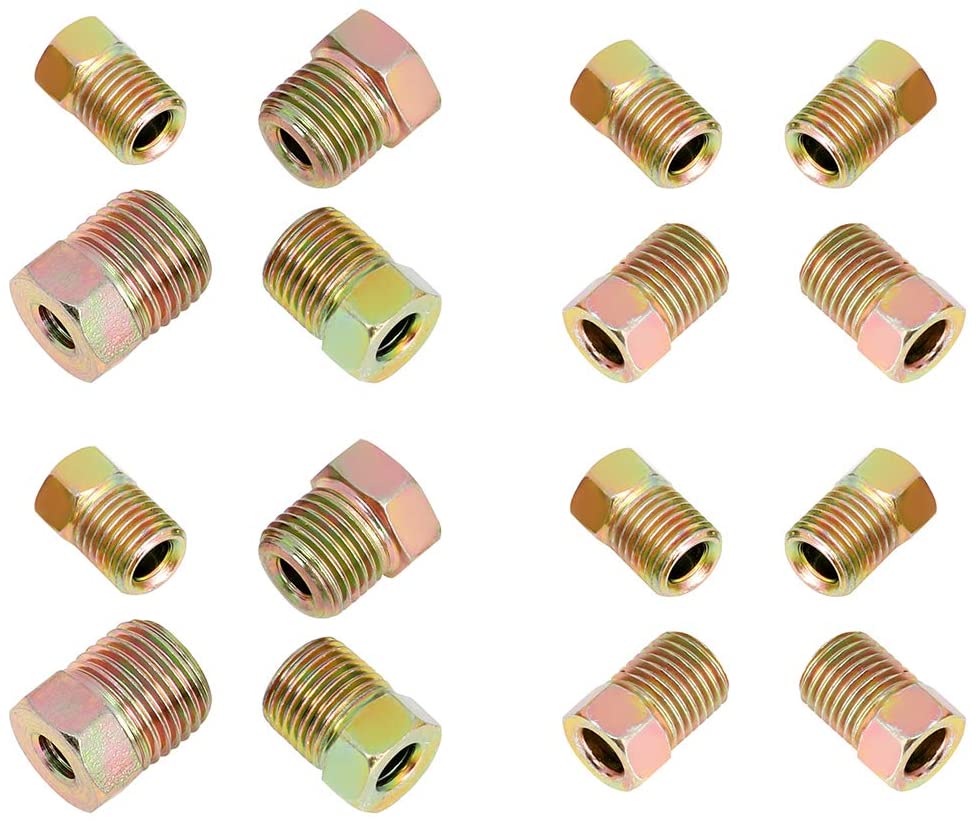 ECCPP Standard SAE Inverted Flare Brake Line Fittings Nuts Assortment 3/16