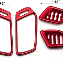 Xotic Tech 5pcs Sporty Red Pre-Cut Front Hood Grille Grill Molding Trim Waterproof Protector Sticker for Honda Accord 2018 2019 Sedan