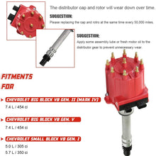 Ignition Distributor Compatible with 1987-1997 GMC Chevy 5.0L 5.7L 7.4L C/K Pickup Truck Van Big Blocks Small Blocks 305 350 454 HEI652R Red Cap