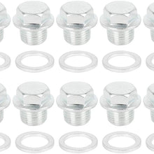 X AUTOHAUX 10 Sets M16x1.5 Metal Car Engine Oil Pan Drain Cap Screw Bolt Plug with Gasket