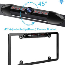 WiFi Wireless License Plate Frame Reversing Camera IR Night Vision PZ439, with IP67 Waterproof Rating, 170 Degrees Perfect Viewing Angle and 8 Infrared Night Vision Lights
