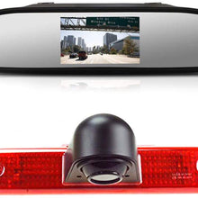 Car Third Roof Top Mount Brake Lamp Rear View Backup Camera for/Peugeot Expert 2007-2016/Fiat Scudo 2007-2016/Citroen Jumpy 2007-2016 (Camera+4.3 '' Rearview Mirror)
