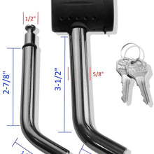 Connor Trailer Hitch Lock - 1/2" and 5/8" Black Nickel Hitch Pins for Class I - V Hitches, 1615320 Receiver Lock