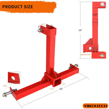 3 Point Trailer Hitch with 2" Receiver for Category 1 Tractor Gooseneck Drawbar Adapter Red Towing Hitch