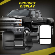 OCPTY Towing Mirrors with Power Heated Left and Right Side Tow Mirrors Compatible with 2007-2013 for Chevy Avalanche 1500 Suburban 1500/2500 for GMC Yukon XL 1500/2500 with Black Housing