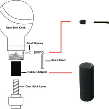 LUNSOM Manual Automatic Transmission Most Car Shifter Knob Aluminium Alloy Knobs Shift Gear Stick Head Red Spring Parts Removable (Black Colorful)