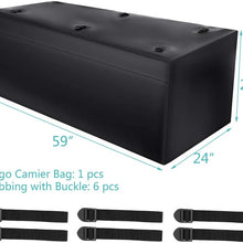 Hitch Cargo Bag Waterproof, 20 Cubic Feet Sturdy Zippers Car Trailer Hitch Cargo Bag with 6 Lashing Straps, Fits All Cars with Rack, 59 x 24 x 24 inch (Black)