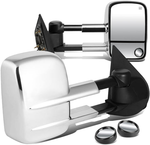 DNA Motoring TWM-020-T111-CH+DM-SY-022 Pair of Towing Side Mirrors + Blind Spot Mirrors