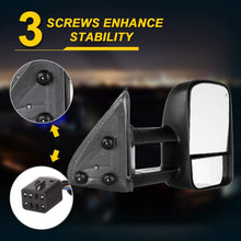 OCPTY Pair Set Power Adjusted Heated View Towing Mirrors for 1999 2000 2001 2002 for Chevy for GMC Silverado Sierra for Chevy for GMC Suburban Tahoe Yukon XL Yukon Black Tow Mirror