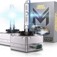 Mega Racer D3S HID Bulb - D3C/D3R/D3S Headlight Bulb 8000K Ice Blue, 12V 35W 8000 Lumens IP68 Waterproof, Pack of 2