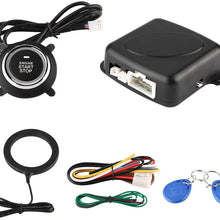 Qii lu 12V Universal Car Alarm System Engine Starter Push Button Vehicles Start/Stop Kit Safe Lock Anti-theft Car Modification Set