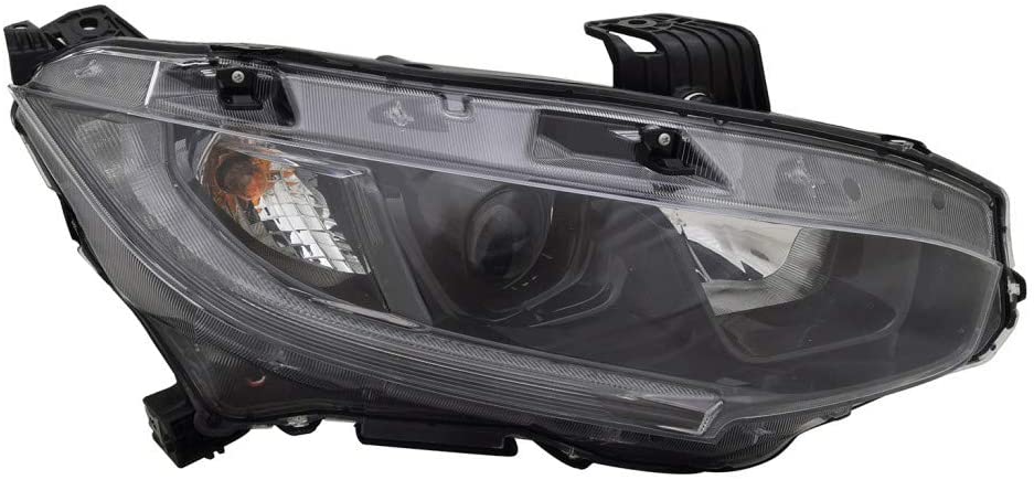 For Honda Civic Sedan/Coupe Headlight 2019 2020 Passenger Side Halogen w/LED Daytime Running Light CAPA Certified For HO2503192 | 33100-TBA-A31