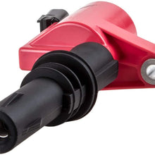 MAS Set of 8 Ignition Coils DG511 and Motorcraft SP515 SP546 Spark Plug Compatible with Ford Lincoln Mercury V8 V10 5.4l 6.8l 3L3E12A366CA 5C1584 C1541 FD-508 DG511 RED DG-511