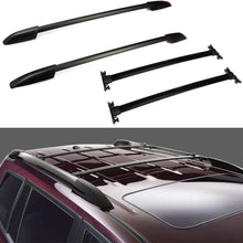AUTOMUTO Crossbars + Side Rails fit for Toyota Highlander 2008-2013 Aluminum Black Roof Top Bar Luggage Carrier