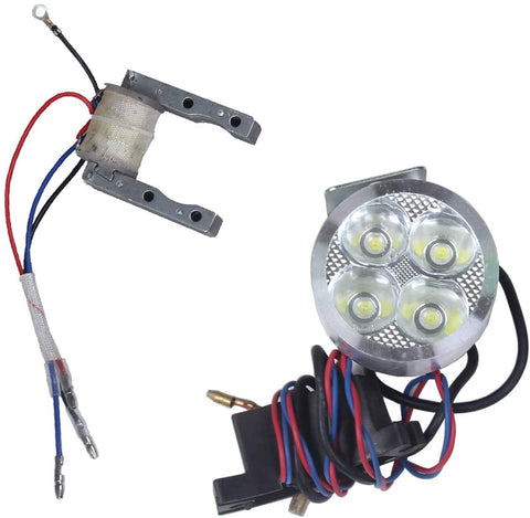 BH-Motor New 12V 4 LED Spot Light Head Light Lamp with Magneto Stator Fits for 49cc 50cc 60cc 66cc 80cc Motorized Bicycle Bike