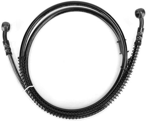 Aramox Motorcycle Brake Oil Hose Pipe,1.45m Motorcycle Brake Oil Hose Pipe Line Braided 10mm Fitting Ends for ATV Bike Black