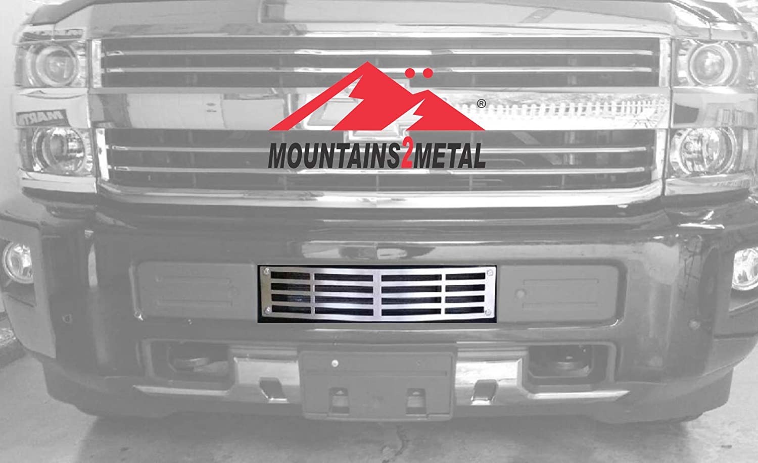 Mountains2Metal Plain Brushed Stainless Steel Grille Insert Compatible with 2015-2019 Chevy Silverado 2500 3500 HD M2M #400-10-3