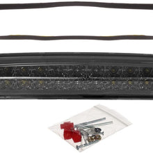 Partsam High Mount Stop Light Third 3RD Brake Light Replacement for Dodge Ram 1500 2500 3500 2009-2017 LED Rear Cab Roof Center Mount Tail Brake Light Cargo Lamp(Smoke Lens Chrome Housing)