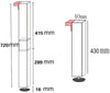 DAXINYANG Colorful Linght 1PCS Camper Telescopic Table Leg Folding Adjustable Height for Caravan Campervan Motorhome RV Folding Table Mount (Color : Silver)