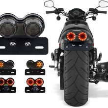 Cara 40W 40-LED Motorcycle Tail Light Integrated Running Brake Stop Light Turn Signals Lamp Black with License Plate Bracket for Harley Honda Yamaha Suzuki Kawasaki