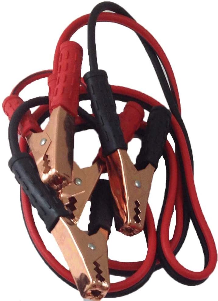 12' Battery Jumper Cables With 10 Gauge Cables And Copper Clips