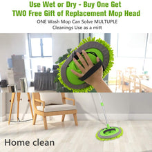 2 in 1 Chenille Microfiber Car Wash Brush Mop Mitt with 45" Aluminum Alloy Long Handle, Car Cleaning Kit Brush Duster, Not Hurt Paint Scratch Free Cleaning Tool Dust Collector Supply for Washing Truck