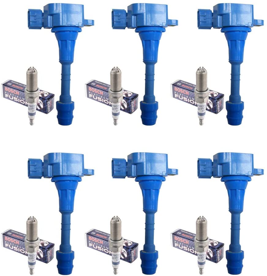 Set of 6 Denso Platinum TT Spark Plug PKH16TT + 6 AD Auto Parts Ignition Coils For Infiniti & Nissan