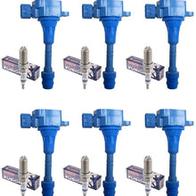 Set of 6 Denso Platinum TT Spark Plug PKH16TT + 6 AD Auto Parts Ignition Coils For Infiniti & Nissan