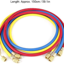 Liineparalle 1.5m 600psi 1/4in Air-Conditioning Fluoride Tube Coolant Refrigerant Adding Tool Accessory