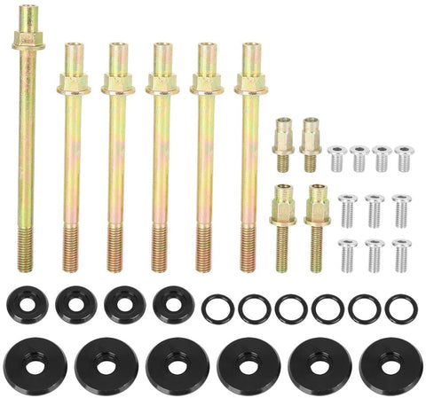 X AUTOHAUX Aluminum Alloy Low Profile Engine Valve Cover Washer Bolt Gasket Kit Black for Honda K-Series