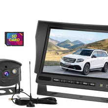 SAMFIWI HD1080P Digital Wireless Backup Camera System Kit Built in DVR with Stable Signal 7''LCD Monitor Support Split/Quad Screen Free 32GSD Card + Extended Antenna Suitable for Truck/Trailer/RV/Van