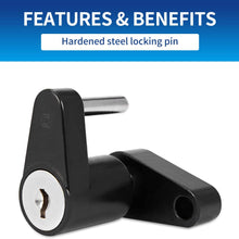 METOWARE Trailer Hitch Coupler Lock, Black, 1/4” Diameter, 3/4” Span, Heavy-Duty Steel, Coupler Lock for Security Full Protection Towing Power Hauling (1 Pack)