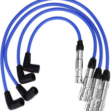 Spark Plug Wire Set Replacement for VW Jetta Golf GL GLS GTI Beetle 2.0L-L4 1998-2001 2011-2014 Replace# 57041 VWC035 Blue