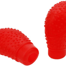 Modengzhe 2 Pcs 3D Anti-Slip Particle Designed Gear Shift Knob Cover, Red Silicone Handbrake Grips Gear Shift Lever Protector for Trucks Cars