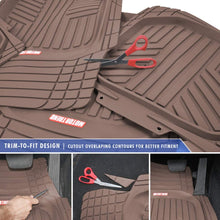 Motor Trend FlexTough Plus Black Rubber Car Floor Mats – All Weather Deep Dish Automotive Floor Mats, Heavy Duty Trim to Fit Design, Odorless Floor Mat Liners for Cars Truck Van SUV